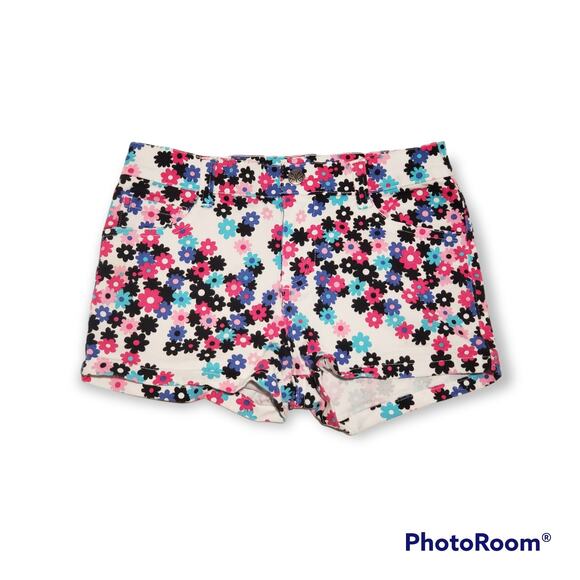 Daisy Floral Print Design Flower Button Shorts - Size 10 - Picture 6 of 6